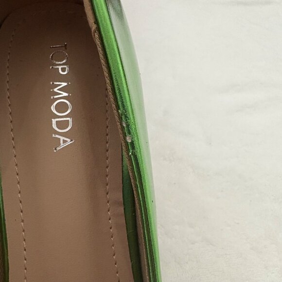 Metallic Green Top Moda Pointed Toe High Heels Womens Shoe Size 9 - Picture 9 of 16